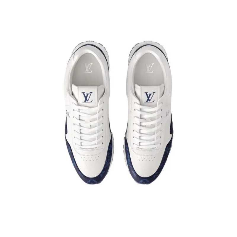 LOUIS VUITTON Run Away 2025 Early Spring Men's Collection Low Top Casual Shoes Men's White & Blue Monogram-3
