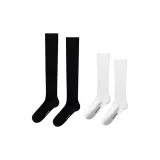 [2 Pack]Stress Relief over-The-Knee Socks+Calf Socks White