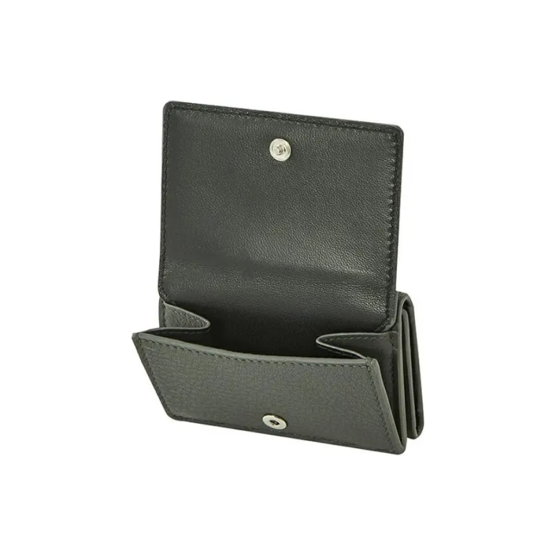 Balenciaga Everyday Leather Wallet Mini Unisex Gray Green-3