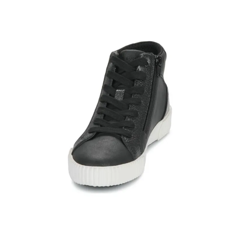 GEOX Mid Top Skateboard Shoes Women's Black Gray-3