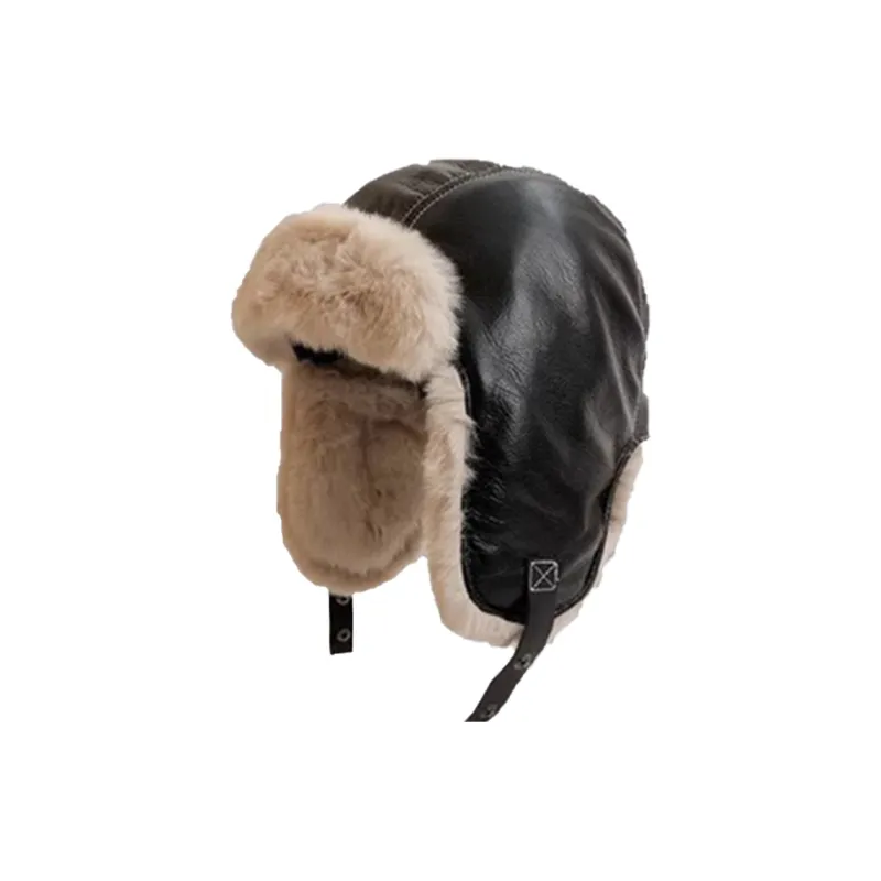 AAJF PU+Cotton Polyester Blend Blend Trapper Hats Unisex-0
