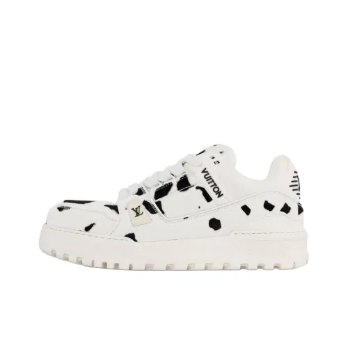 LOUIS VUITTON Trainer Maxi 2025 Spring Men's Collection Low Top Casual Shoes Men's Black White