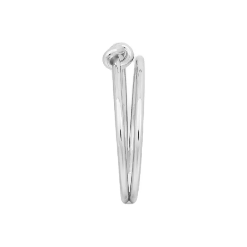 CELINE Knot Double Cuff In Brass With Rhodium Finish-2