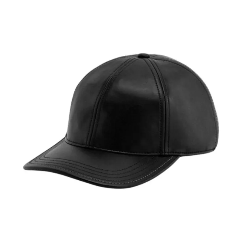 COACH Sheepskin, Cotton Polyester, Cow Leather Baseball Caps Unisex Black-0
