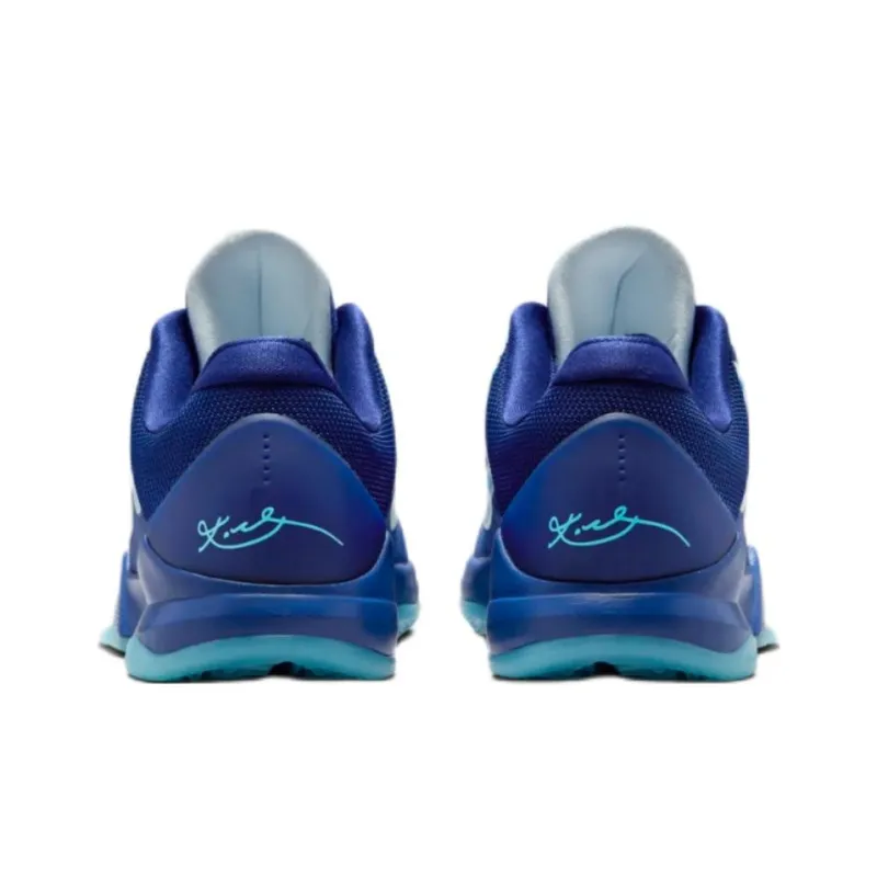 Nike Kobe 5 Anti Slip Wear Resistant Low Top Children's Basketball Shoes Blue Unisex-2