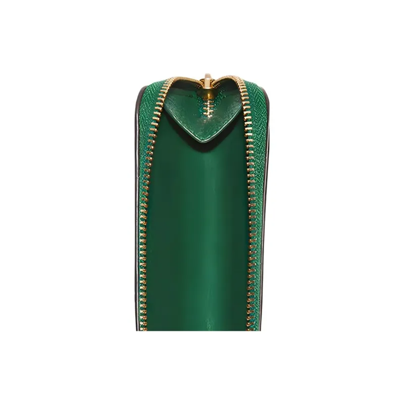 COACH Card Case Leather Wallet, Card Holder Women's Green-3
