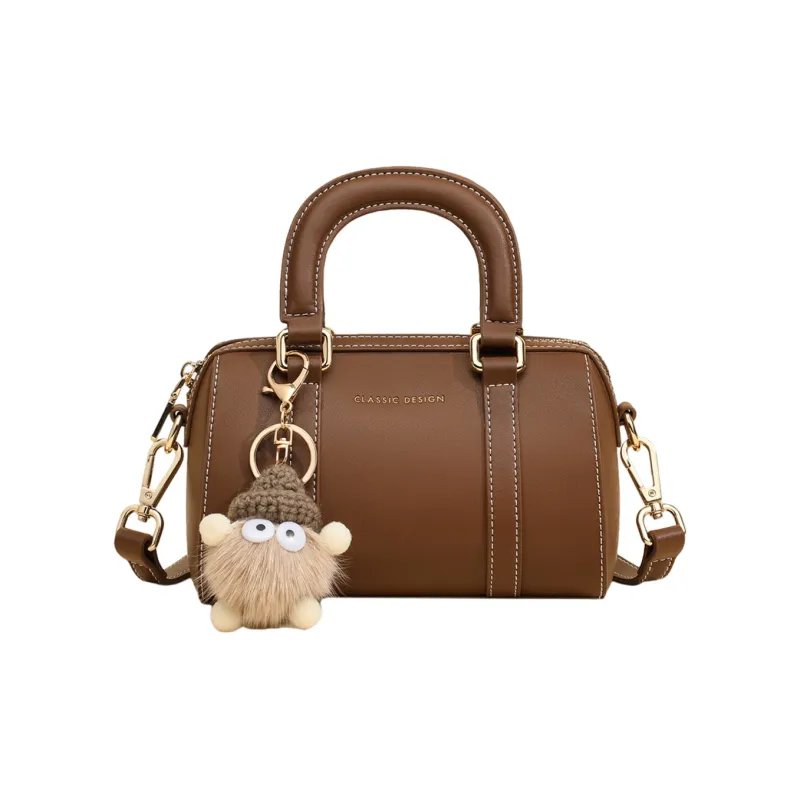 COMELY Cow Leather Boston Bag Crossbody One Shoulder Handbags Regular Women's Brown-3