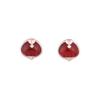 Nine Music Agate Jade Stud Earrings Women's