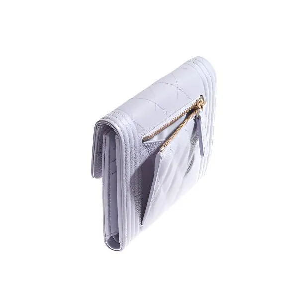 CHANEL Leboy Grain Calfskin Wallet Women's Light Purple-1