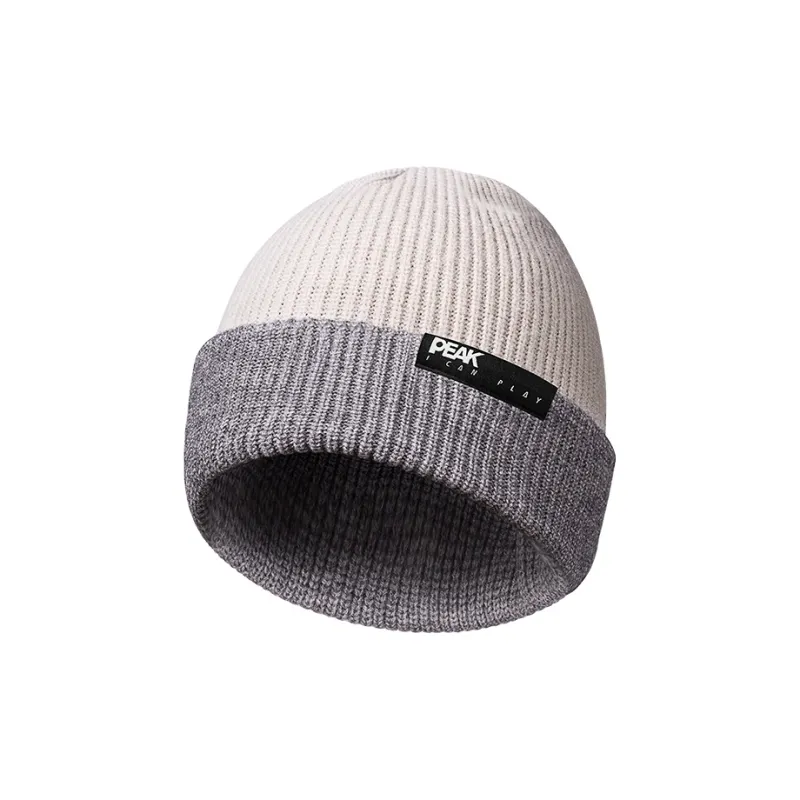 PEAK Acrylic Beanies Trendy Fashion Reversible Wear Unisex Heather Gray-4