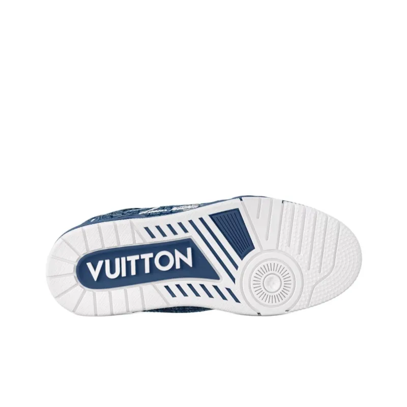 LOUIS VUITTON Trainer Low Top Skateboard Shoes Men's Sea Blue-5
