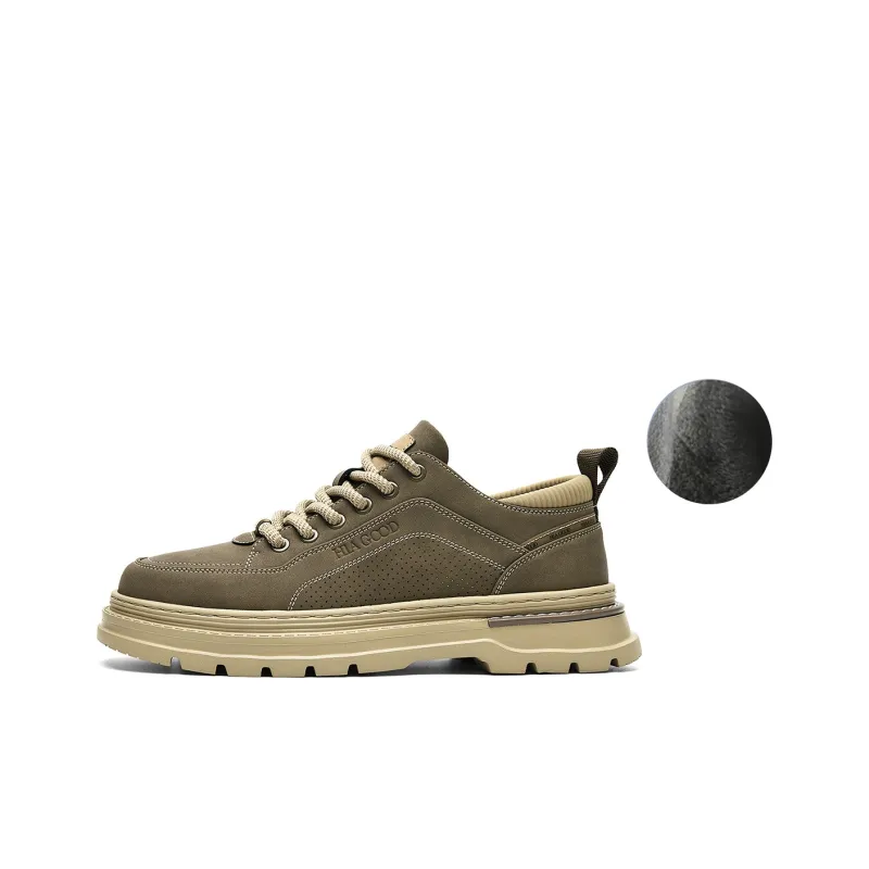 HLA Vintage Outdoor Casual Fleece-Lined Versatile Work Boots Low-Top Wear-Resistant Men's-24