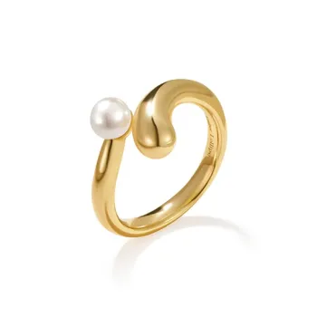 Amber Lollipop Pearl Rings Women's