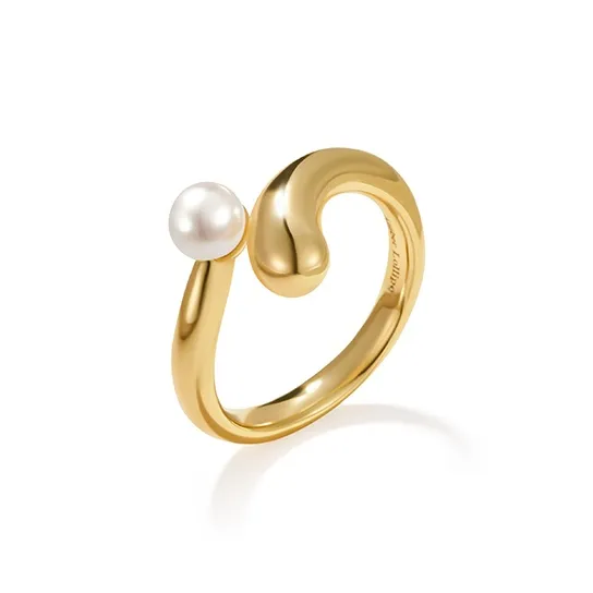 Amber Lollipop Pearl Rings Women's-0