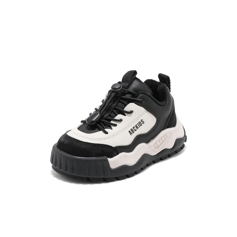 ABC KIDS Slip Resistant Lightweight Cushioning Warm Kids Lifestyle Shoes Black/Beige Kids'-0