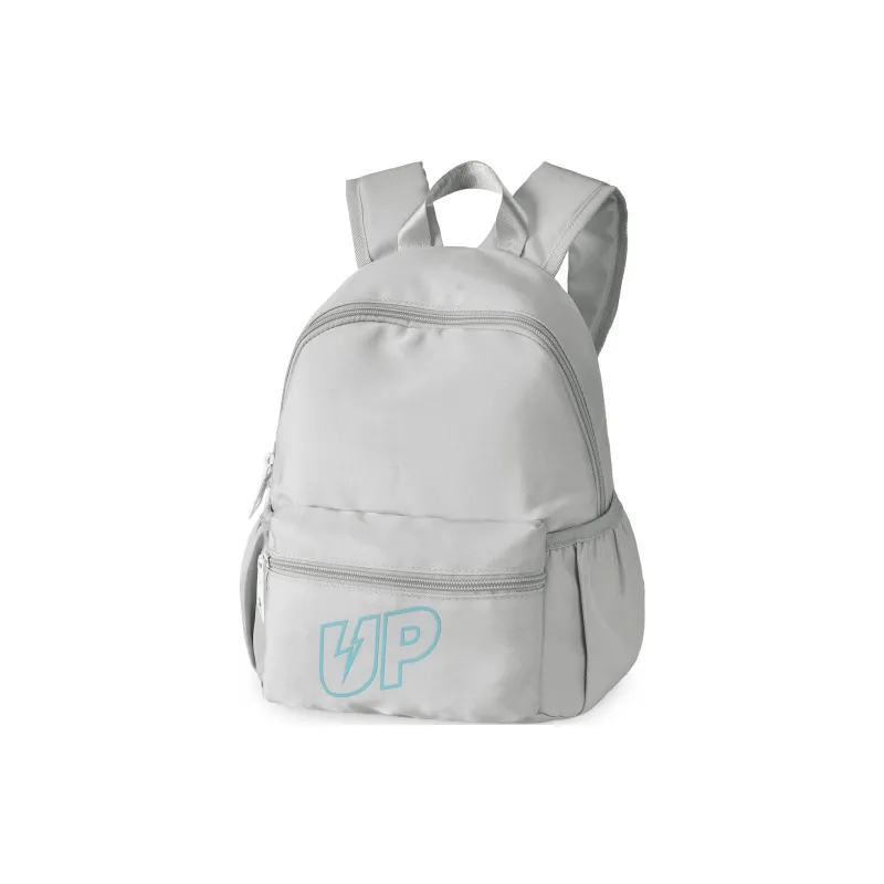TURN UP Polyester Students Backpack Unisex Gray-1
