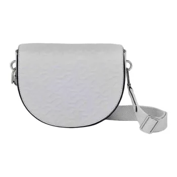 Ecco Cow Leather Saddle Bag Crossbody Shoulder Bag Small Size Women's Cloud Gray