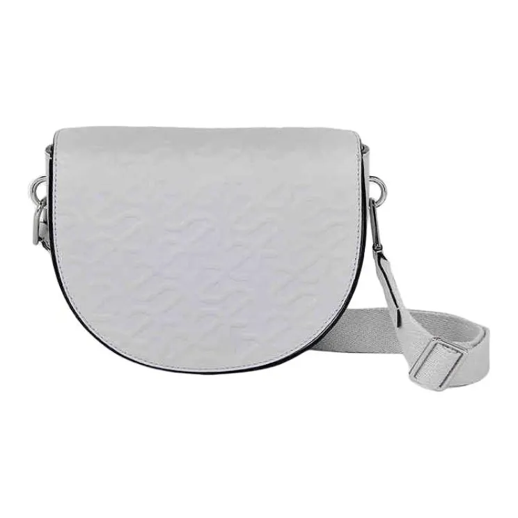 Ecco Cow Leather Saddle Bag Crossbody Shoulder Bag Small Size Women's Cloud Gray-0