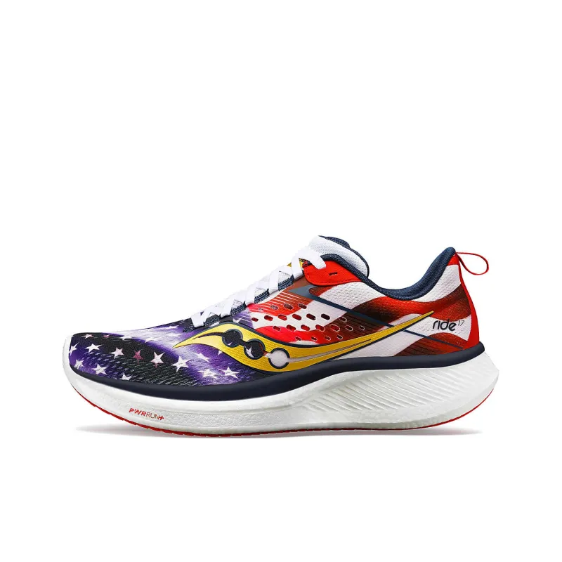 Saucony RIDE 17 Anti Slip Wear Resistant Low Top Running Shoes Men's Red-0