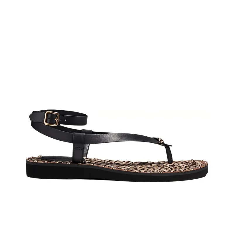 COACH One Strap Sandals Women's Black-1