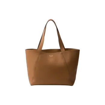 PRADA Leather Tote Bag Shopping Bag Shoulder Bag Handbag Men's Brown