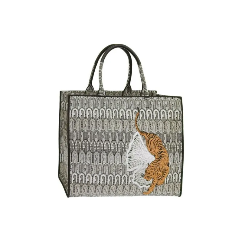 Furla Canvas Canvas Bag Tote Bag Shopping Bag Handbag Women's Multicolor-1