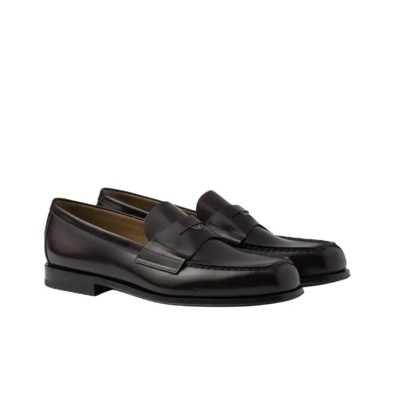 PRADA Cordovan Loafers Men's Umber-2