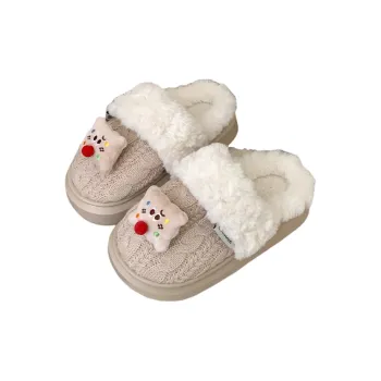 Thin Strips Cotton Slippers Women's Khaki