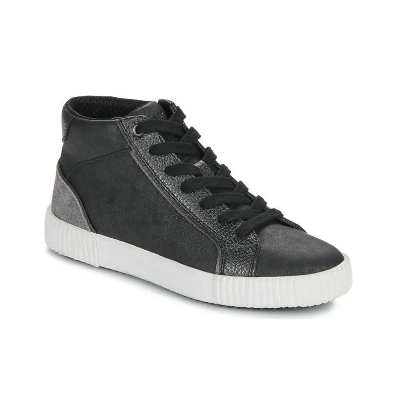 GEOX Mid Top Skateboard Shoes Women's Black Gray-2