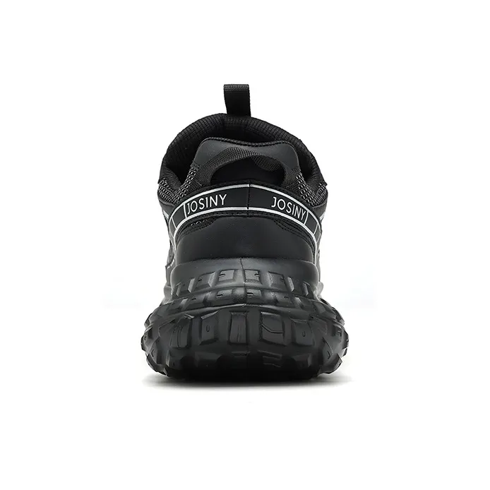JOSINY Abrasion Resistant Height Increasing Chunky Sneakers, Tire Shoes Men's Black 2024-4