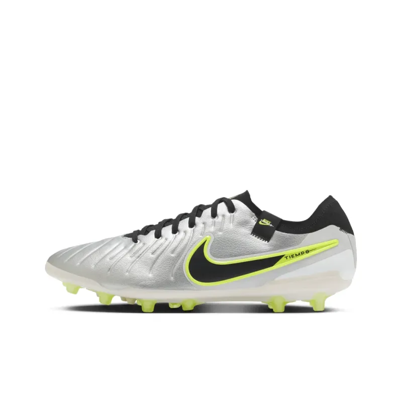Nike Tiempo Legend 10 Pro Ag Metallic Silver Volt Black-0