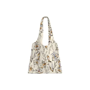 AOSONG Suede Tech Fabric Shoulder Bag Regular Women's Night Blooming Flower