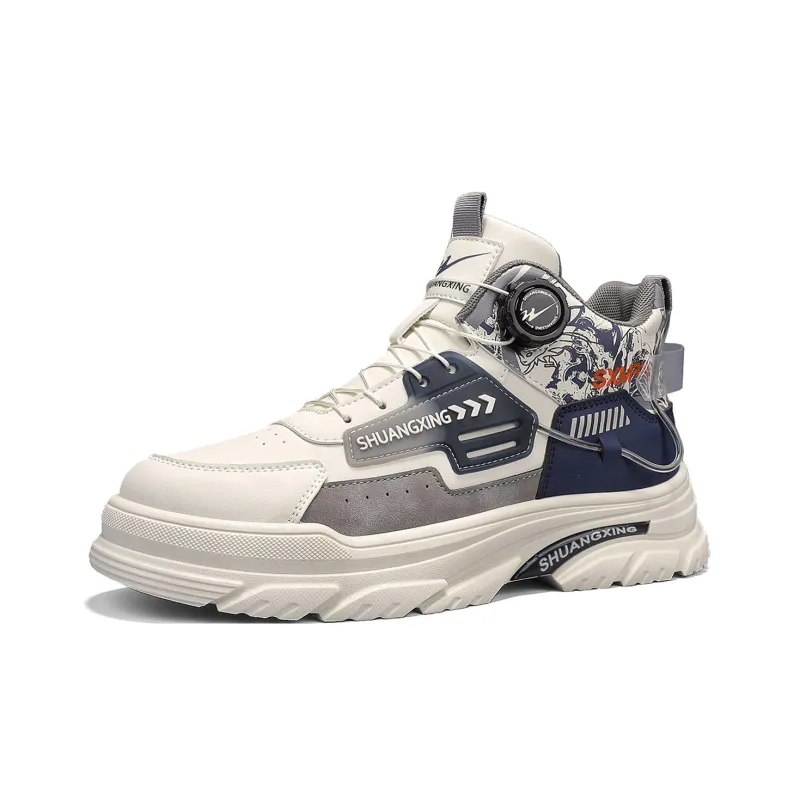 Binary Low Top Skateboard Shoes Men's Beige Gray-2