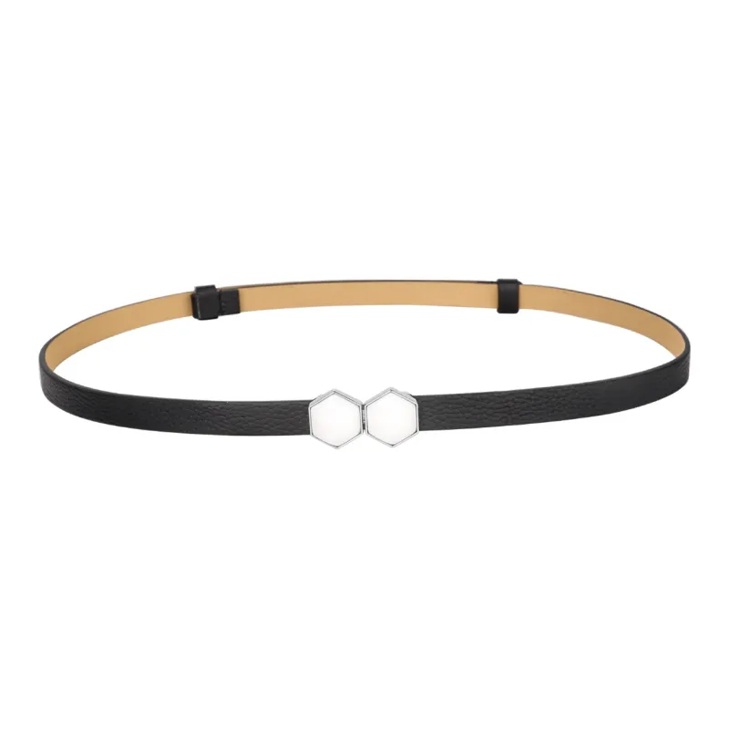 CATELLES Top Grain Cow Leather Leather Belts Women's Black/Red Coffee Camel Khaki 1.4cm-1