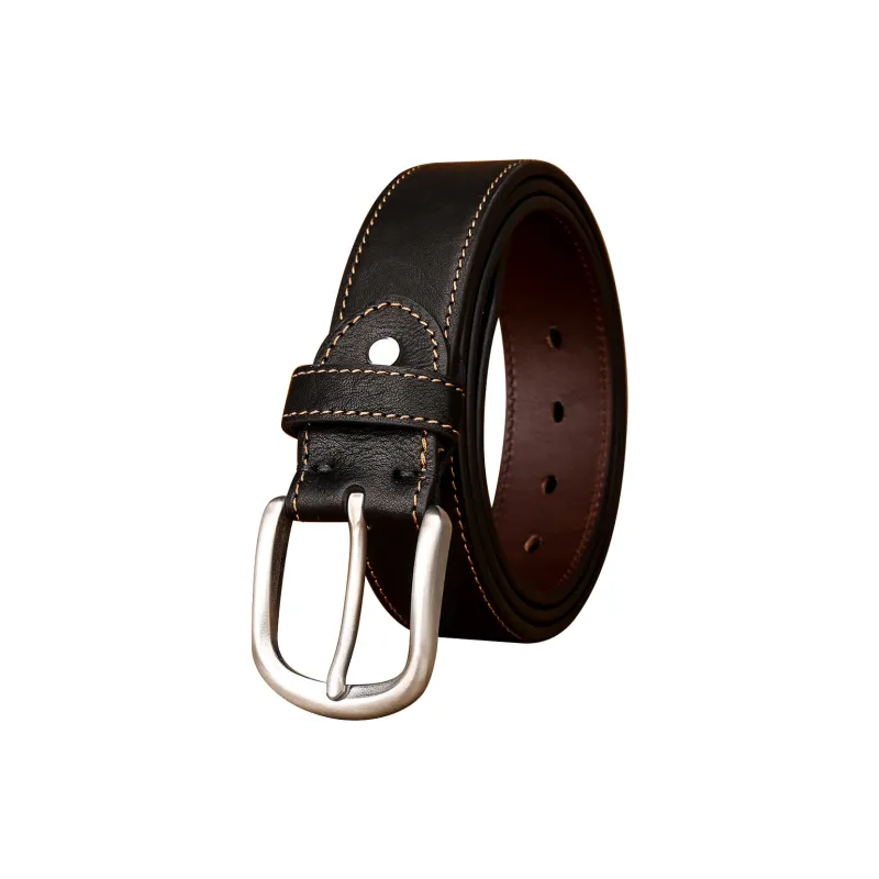 CATELLES Thick Horse Leather Leather Belts Men's Black/Coffee/Camel 3.8cm-0
