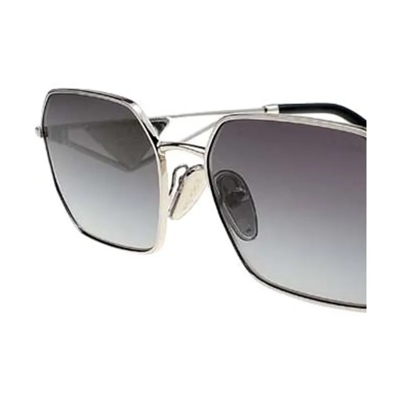 PRADA Metal Rectangular Sunglasses Women's Silver-2