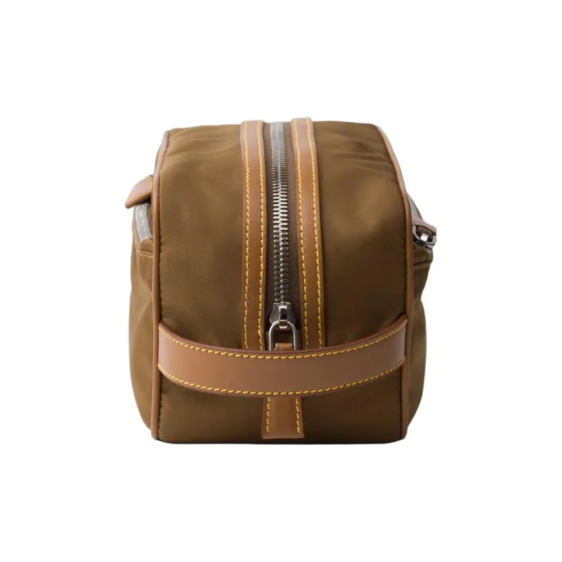 PRADA Recycled Nylon Clutch Men's Cork Beige-2
