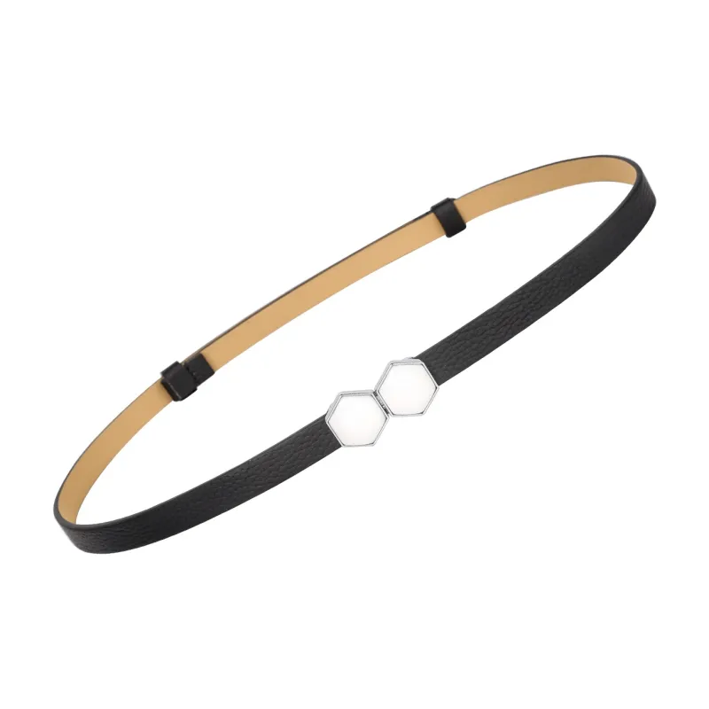 CATELLES Top Grain Cow Leather Leather Belts Women's Black/Red Coffee Camel Khaki 1.4cm-0