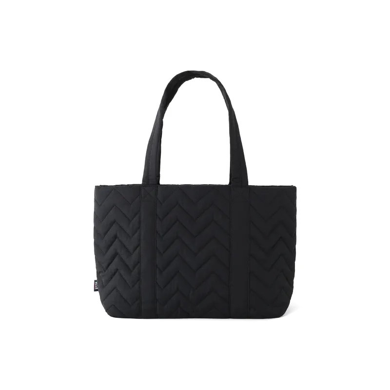 Elle Active Fabric Tote Shopping Bag Tote Bag Shoulder Bag Regular Unisex Apricot/Black-6