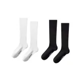 [2 Pack]JK Calf Socks, Black+White