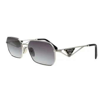 PRADA Metal Rectangular Sunglasses Women's Silver