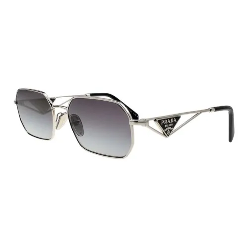 PRADA Metal Rectangular Sunglasses Women's Silver