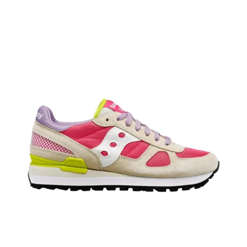 Saucony Shadow Original Anti Slip Wear Resistant Low Top Casual Running Shoes Women's Beige Pink-1