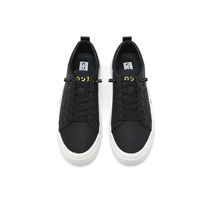 JOSINY Anti Slip Wear Resistant Lightweight Breathable Supportive Low Top Skateboard Shoes Men's Black-2