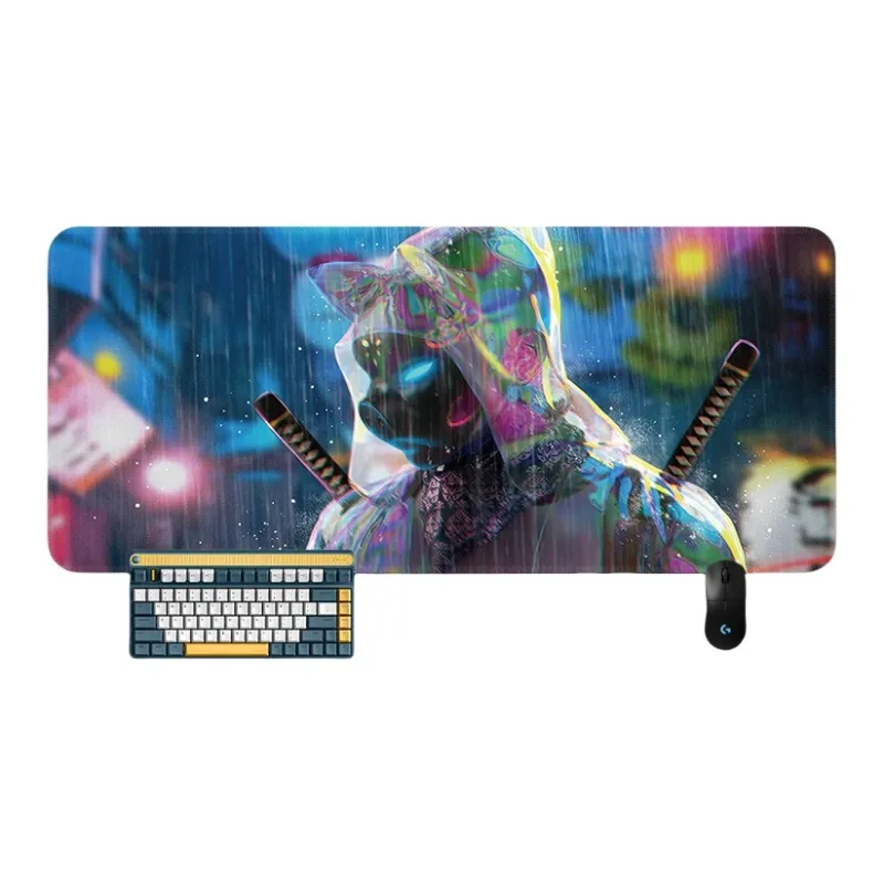 SHIBADU Rubber Cyberpunk Style Extra Large Gaming Esports Computer Desk Mat And Keyboard Pad For Men Mouse Pads-7