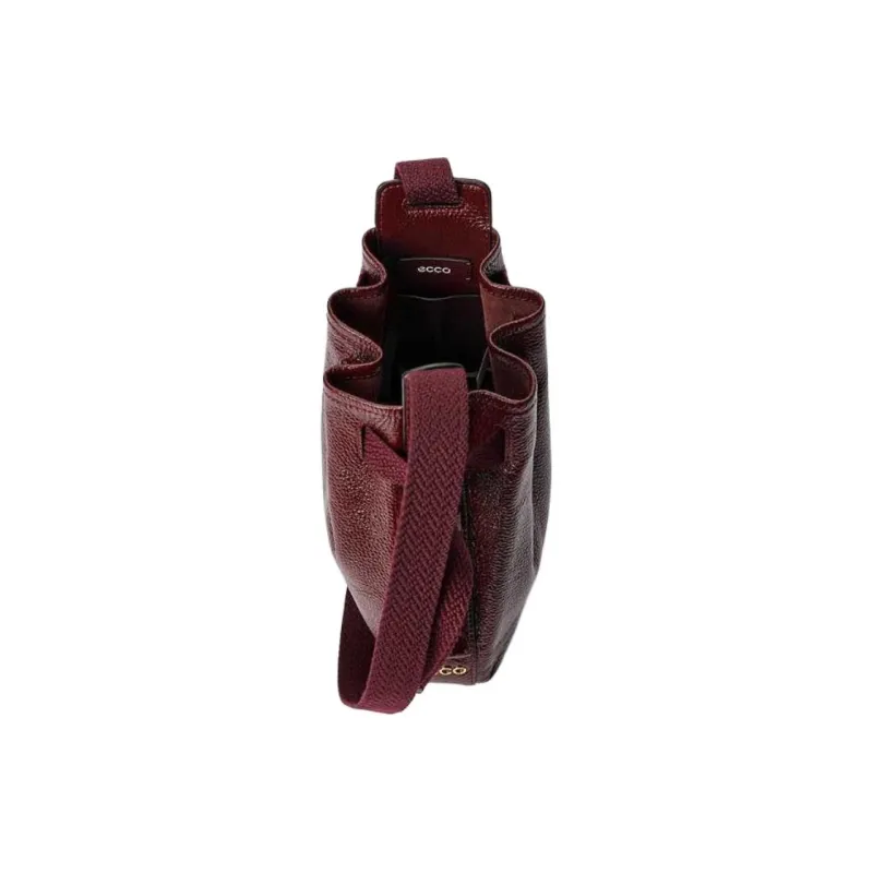 Ecco Cow Leather Bucket Bags Crossbody Bag Shoulder Bag Small Size Women's Dark Burgundy-3