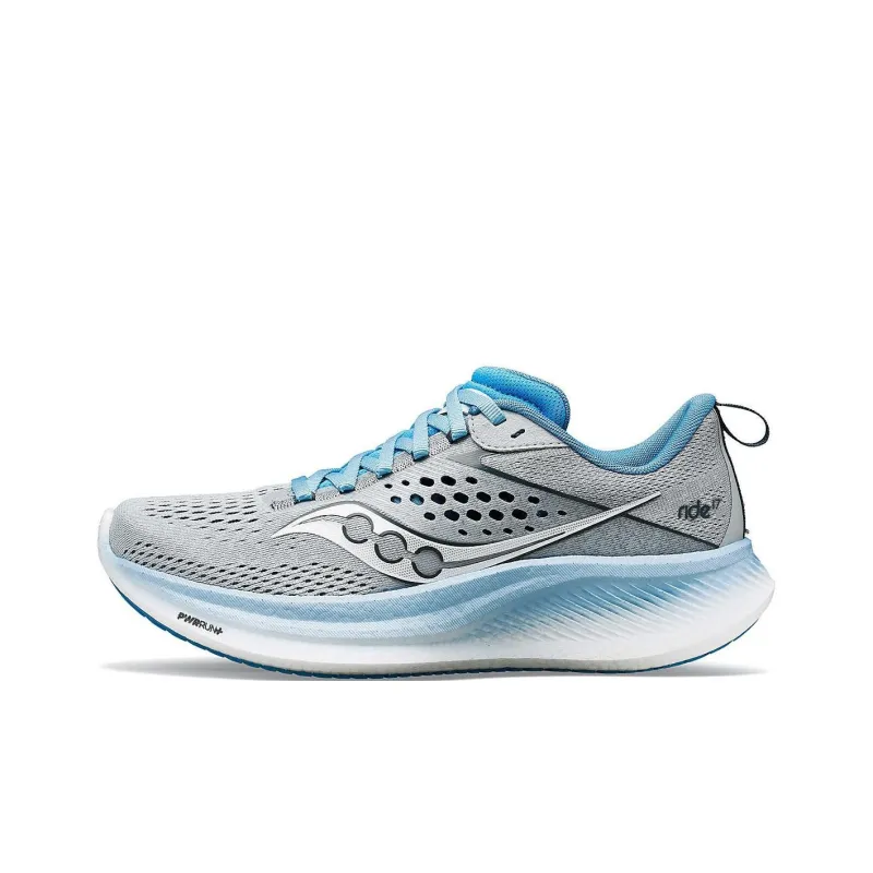 Saucony Anti Slip Wear Resistant Low Top Running Shoes Unisex Silver Blue-0