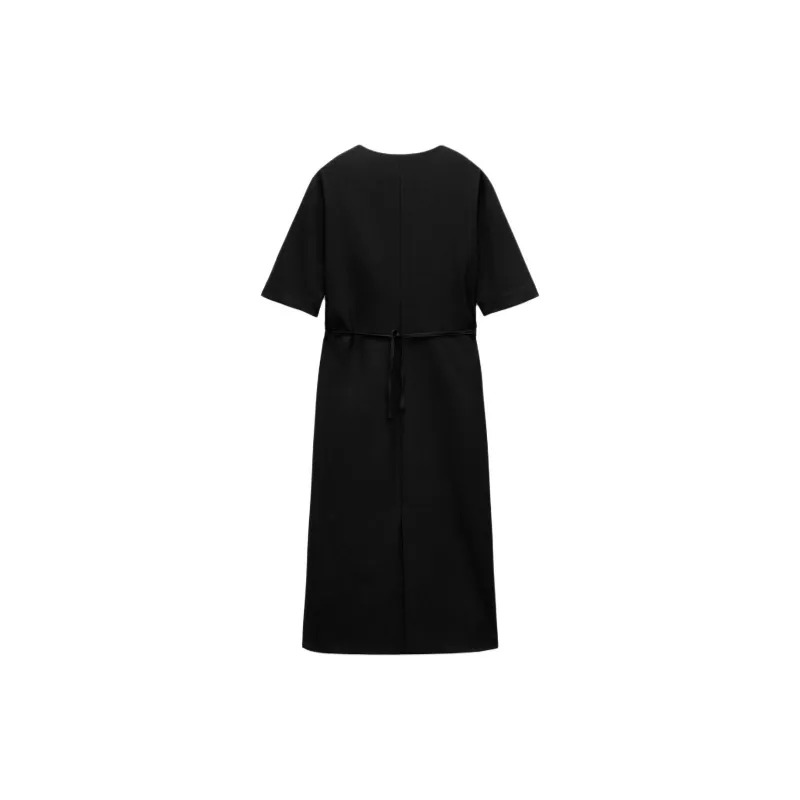 ZARA ZW Series Short Sleeved Dresses Women's Black-1