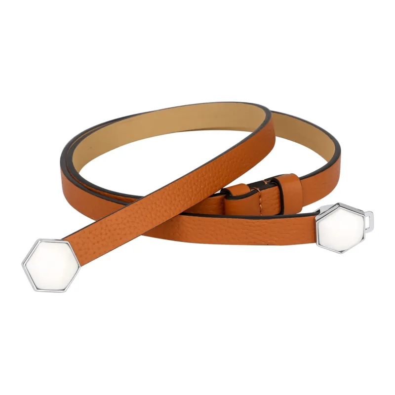 CATELLES Top Grain Cow Leather Leather Belts Women's Black/Red Coffee Camel Khaki 1.4cm-18