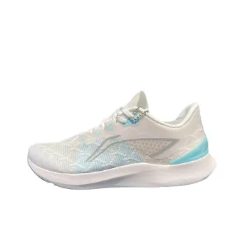 LiNing Qingyi Shock Absorbers Rebound Low Top Casual Running Shoes Women's White Blue